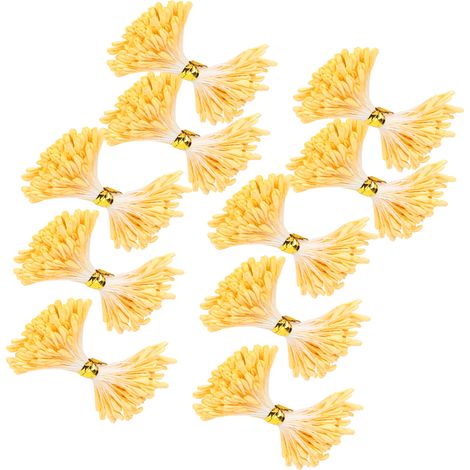 900 étamines de fleurs artificielles, orange plâtre, accessoires pour la confection de bouquets artificiels à double tête (3 mm (13)) (1/5)