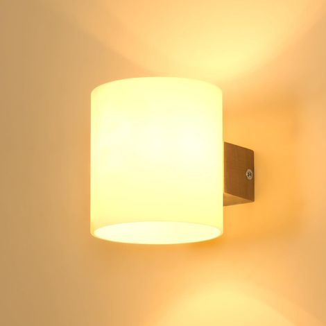 Goeco Wooden LED Wall Light 12W Dimmable, 3 Colour Temperatures 3000K/4500K/6500K, Modern Indoor Sconce with Included Bulb for Living Room Stairs