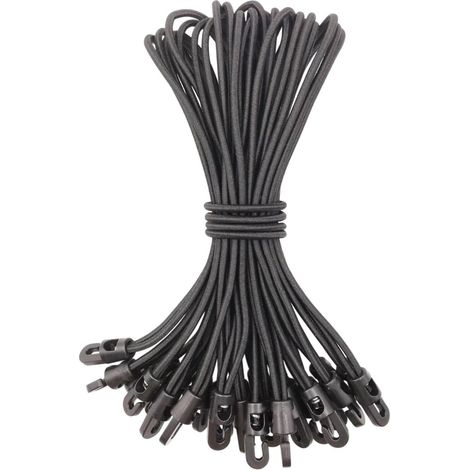 50 élastiques à boule 15/20 cm en caoutchouc spécialement conçus pour fixer solidement les bâches extérieures (1/3)