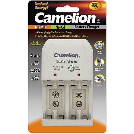 Camelion BC-0904S Chargeur de batterie enfichable 2 ou 4 piles Ni-MH AA/AAA ou 1 à 2 piles Ni-MH 9 V (1/3)