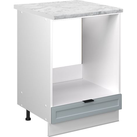 Herdumbauschrank Fame-Line, Hellblau-grau, 60 cm , AP Marmor, Vicco