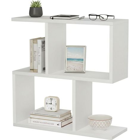 Dmora - Tavolino da salotto Fabrizia, Tavolo basso da caffè, Portariviste per divano, Ripiano da soggiorno, 60x20h60 cm, Bianco