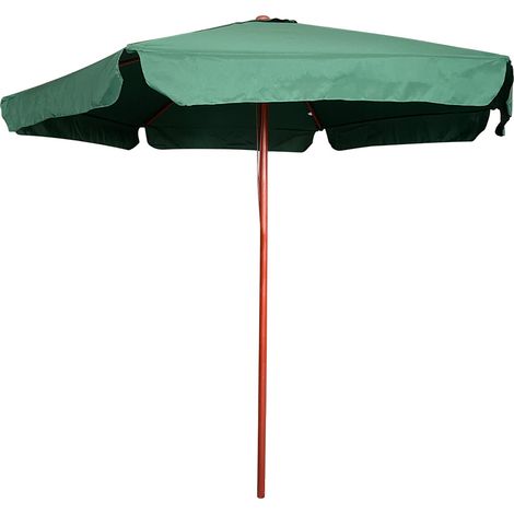 OMBRELLONE TONDO IN LEGNO Ø 250 cm - palo mm 38 - 6 stecche - verde - LIF