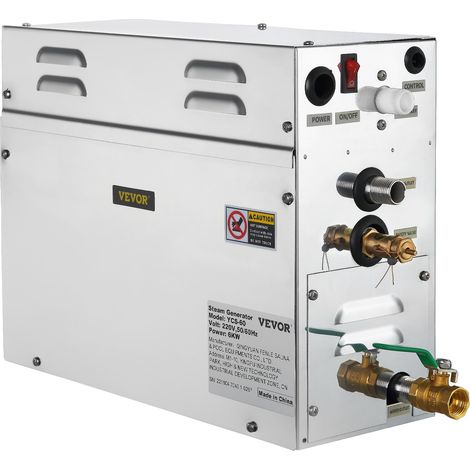 Générateur de Vapeur Douche Sauna Spa Maison 6 m³ Vapeur de Générateur avec Panneau de Contrôle 6 KW Phase Unique Gamme de Température 35 ℃-55 ℃ Utilisée pour Hôtels Piscines ST-60 (1/5)
