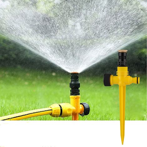 Système d'arrosage automatique rotatif à 360° pour jardin et pelouse, compatible avec les tuyaux d'arrosage. (1/5)