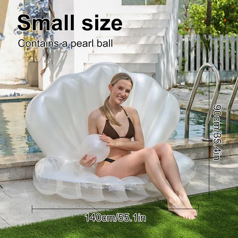 (Petite taille) Bouée gonflable pour piscine, en forme de palourde géante, parfaite pour s'amuser dans la piscine en été. (1/3)