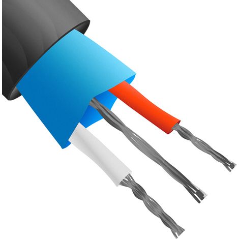 Câble pour thermocouple type J RS PRO, 25m, Blindé, temp. max. +105°C, gaine PVC ( Prix pour 1 ) (1/2)