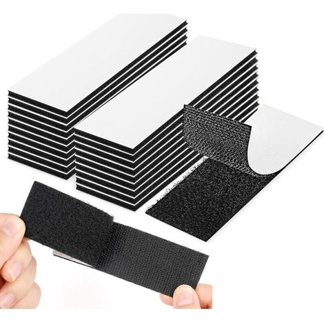 Scratch Autocollant Double Face,Bande Agrippantes AdhéSives, Extra Stark Adhésif (Noir, 30mm100mm-20pcs) (1/5)