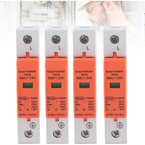 RMU1-C40 420V SPD 1P Überspannungsschutzgerät für den Blitzschutz im Haushalt, Potenzialausgleichs-Überspannungsschutz, Maximale Kapazität: 40 kA (1/5)