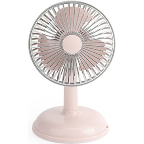 Petit ventilateur électrique portable, simple et vintage, rose clair, rechargeable par USB, idéal pour l'été. (1/5)