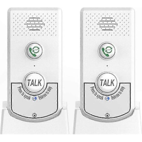 Système d'interphone sans fil pour la maison. lot de 2. communication vocale bidirectionnelle. portée ultra-longue et portabilité. blanc (1/4)