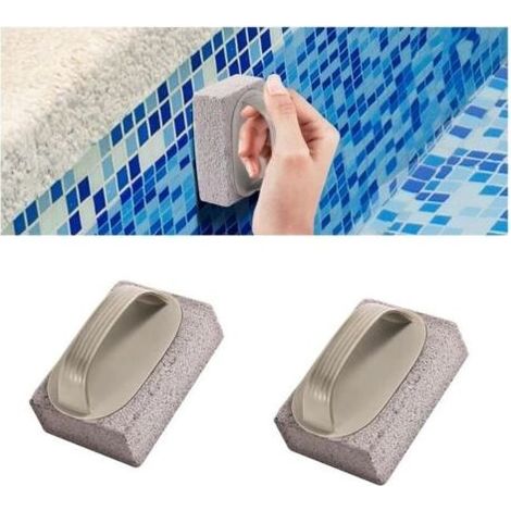 Lot de 2 brosses pierre ponce Pour revêtement piscine, bain, cuisine (1/5)