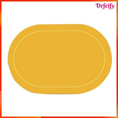 Akozon Tapis de nourriture ovale en cuir Tapis alimentaire ovale en cuir, 2 pièces, résistant à l', luminaire serviette Bleu (1/5)