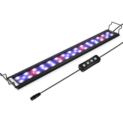 14W Lampe LED Aquarium, 41-61cm Rampe LED avec Minuterie, Dimmable, Support reglable, pour Eclairage(Blanc, Bleu, Rouge) (1/5)
