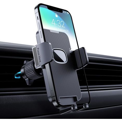 Supporto per telefono da auto [Clip di livello militare] Supporto girevole a 360 gradi per bocchetta dell'aria, GPS, per smartphone iPhone e Android (nero) (1/5)