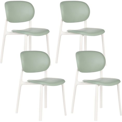 Set di 4 sedie da giardino verde Musano