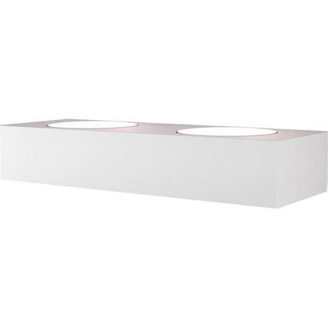 Applique moderno top light area 1127 a2 gx53 led monoemissione lampada parete, finitura metallo bianco