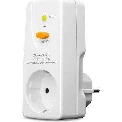 Prise de disjoncteur, fiche de protection individuelle, protection contre les fuites et les chocs électriques, contact de protection 10 mA 230 V, fiche de disjoncteur 16 A, convient aux appareils élec (1/4)