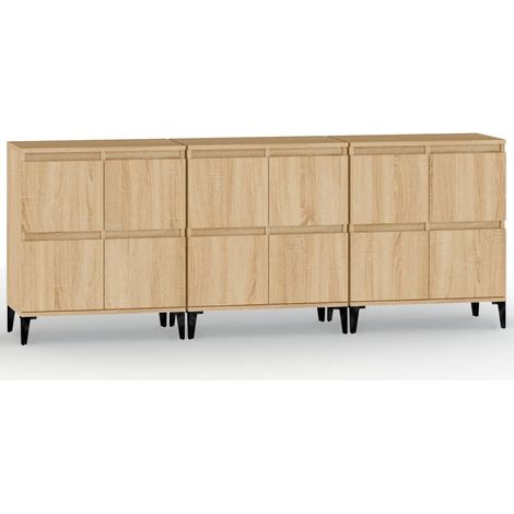 Credenze 3 pz  Madia  Buffet Rovere Sonoma 60x35x70 cm in Legno Multistrato CDS83822 (1/5)