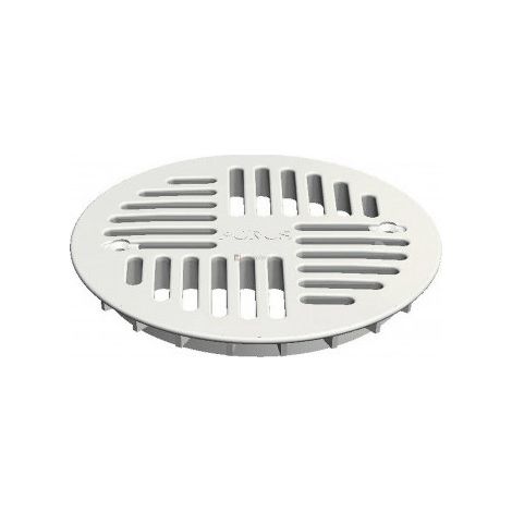 Grille PVC art déco blanche diamètre 130mm pour siphon PURUS