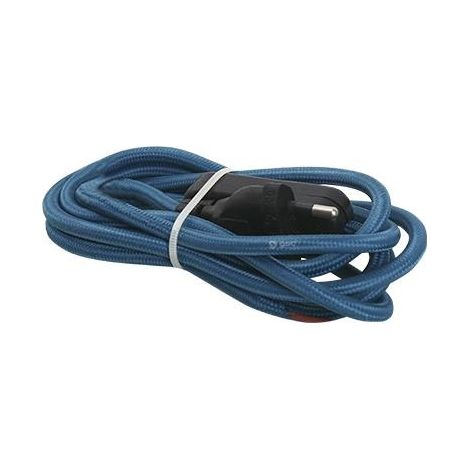 Câble textile 1,5 M (2x0,75 mm) fiche + interrupteur Bleu GSC 001102963