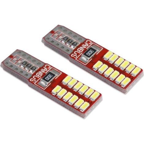 Luci di posizione a led 24 led SMD 2 lampadine auto Canbus luci targa fari Luce Fredda 6000K 5 watt Alimentazione 12 V Attacco T10