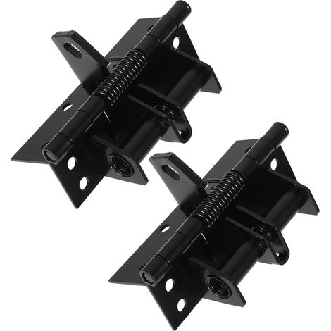 Bisagras para puertas de 90 grados con resorte, cierre automático y bloqueo, acabado negro, herrajes para puertas de cierre automático. (1/4)