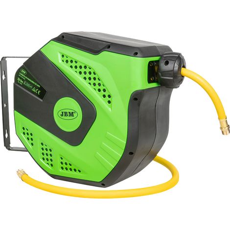 AVVOLGITUBO ARIA COMPRESSA TUBO 12+1m ATTACCO RAPIDO 3/8" 20bar DA PARETE JBM (1/5)