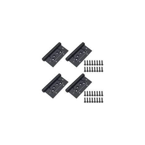 Set di 4 cerniere in acciaio inox nero con viti, cerniera pieghevole per porte in legno, armadi in legno, guardaroba, 100 mm x 50 mm - Crezuo