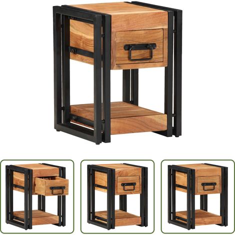 vidaXL Akazienholz -  Nachttisch 2 pcs Braun 30 x 30 x 40 cm Massivholz Akazie (1/5)
