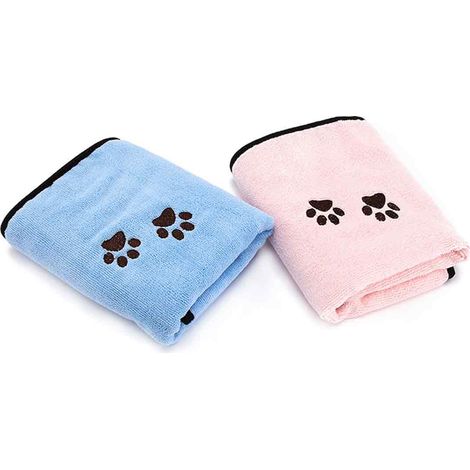 Serviette lot de 2 serviettes pour animaux de compagnie, serviette absorbante pour animaux de compagnie, serviette de bain pour (1/5)