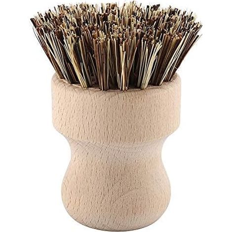 Ensemble de brosses à vaisselle rondes, brosse de poêle en bois, brosse à casseroles, brosse en fibre naturelle, manche en hêtre durable, brosse non traitée, brosse pour évier, accessoires pour cuisin