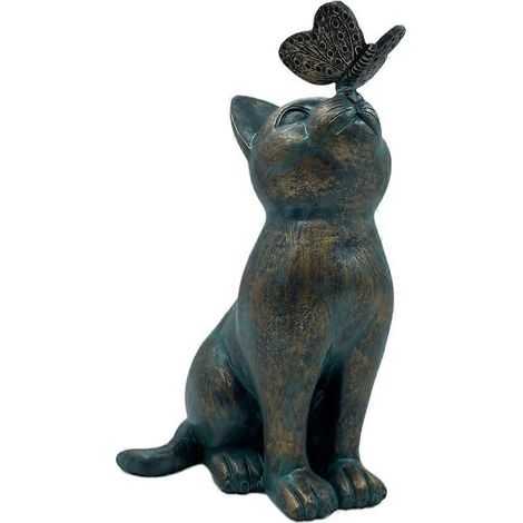 Sculpture de chaton de jardin, statue, ornement de sol pour pelouse, décoration intérieure, parterres de fleurs, pelouses