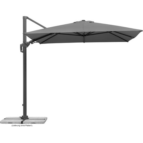 Schneider Ampelschirm Rhodos Twist anthrazit 350 x 260 cm inkl. Sonnenschirmhülle Ampelschirm