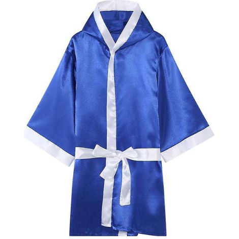 Robe de boxe/kickboxing unisexe avec ceinture et entraînement, taille XL, bleue. (1/5)