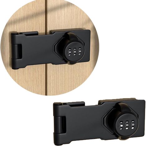 1 cadenas à code, serrure de réfrigérateur à code, verrou de sécurité pour porte coulissante, serrure de meuble, serrure de porte (1/5)