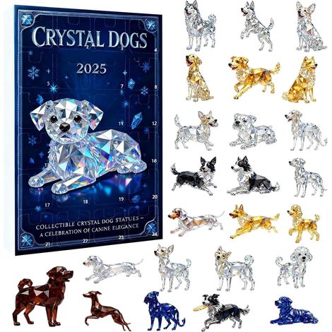 2025 Calendrier De L'Avent Chien 2D Décorations Acrylique Calendrier Compte À Rebours 24 Jours Ornement Chien pour Maison Voiture Rétroviseur Mur Fenêtre Adultes (1/5)