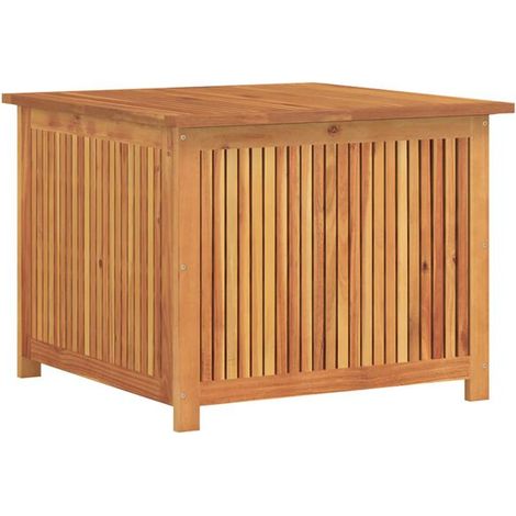 Coffre de rangement de jardin, dimensions 75x75x58 cm, bois d'acacia massif. (1/5)