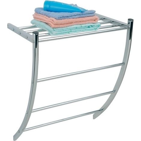 Porte serviettes & étagère murale en Acier chromé MSV