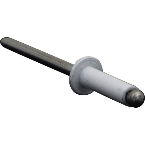 Rivet aveugle tout alu 4.8X16 Tête plate RAL9016 blanc signalisation