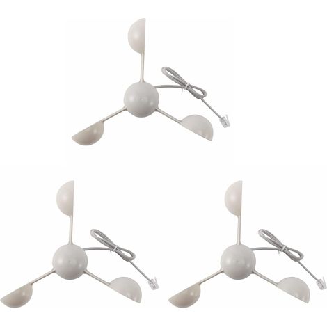 3X WH-SP-WS01 Instrument de Mesure de La Vitesse Du Vent Capteur de Vitesse Du Vent Instrument MéTéO Accessoires pour AnéMomètre (1/5)