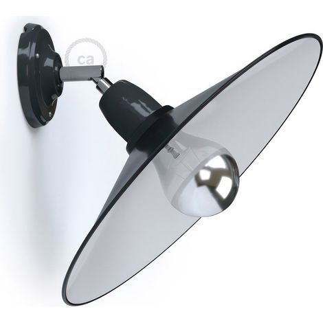 Fermaluce 90° con paralume Swing, lampada orientabile da parete o soffitto in porcellana