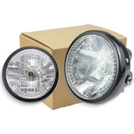 Phare avant 7 pouces Angel Eye pour custom – Adapté pour Harley – Double optique – Accessoire moto (1/5)