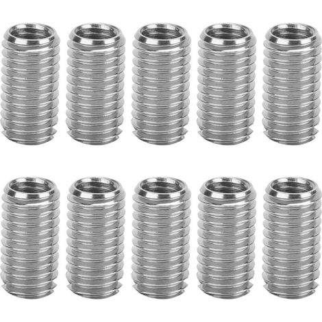 10 Pièces Inserts Filetés M6 Interne M8 Externe Lueur 15mm À Fente (1/4)