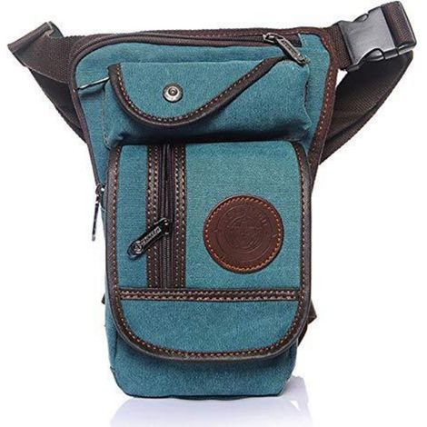 Beintasche Motorrad Canvas Vintage Grün für Herren & Damen (1/5)
