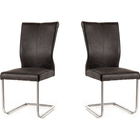 Chaise de salle à manger moderne en tissu (lot de 2) Alessia (1/4)