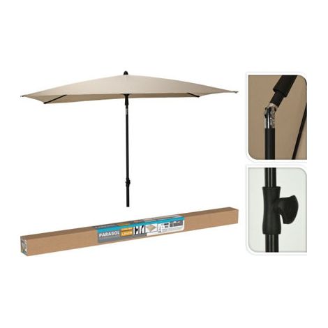 Parasol rectangular beige, 125 x 200 cm
