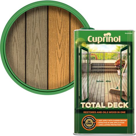 Cuprinol 5211845 Total Deck Restore & Oil Wood Clear 5 litre CUPTDC5L