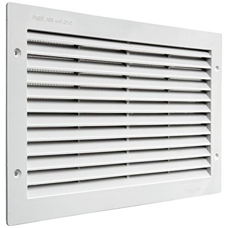 La Ventilazione PAR3823B Griglia di Ventilazione in Plastica Rettangolare 380x230 mm da Incasso, Bianco