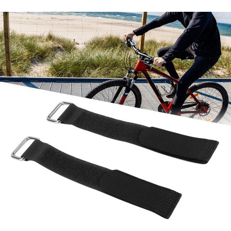 2 Pièces Sangles de Fixation Nylon 20x200mm Réglables Élastiques pour Vélo, Ceinture Organisatrice Noire (1/5)